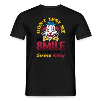 Sourire hors service décontracté - T-shirt homme - noir - Devant - AI Model Male 178 light (178cm)