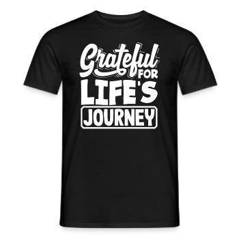 Reconnaissant pour le message positif du voyage de la vie - T-shirt homme - noir - Devant - AI Model Male 178 light (178cm)