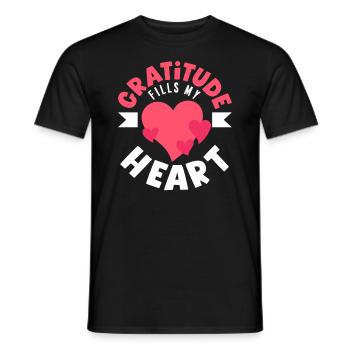 La gratitude remplit mon cœur Message positif - T-shirt homme - noir - Devant - AI Model Male 178 light (178cm)