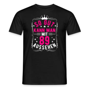 So Gut Kann Man Mit 89 Aussehen, 89. Geburtstag - Männer T-Shirt - Schwarz - Vorne - AI Model Male 178 light (178cm)