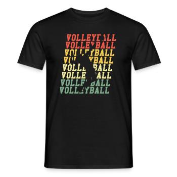 Vintage Volleyballspieler - Männer T-Shirt - Schwarz - Vorne - AI Model Male 178 light (178cm)