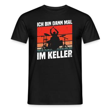 Ich bin dann mal im Keller - Männer T-Shirt - Schwarz - Vorne - AI Model Male 178 light (178cm)