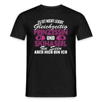 Prinzessin und Skihaserl - Männer T-Shirt - Schwarz - Vorne - AI Model Male 178 light (178cm)