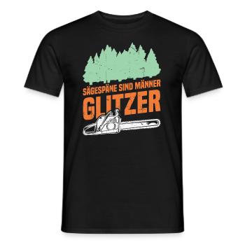 La sciure de bois, c’est le pailleté des hommes - T-shirt homme - noir - Devant - AI Model Male 178 light (178cm)