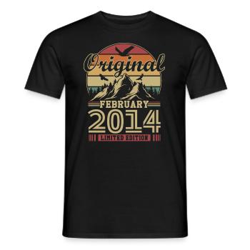 Original February 2014 Vintage Anniversary 2014 - Men's T-Shirt - black - Front - AI Model Male 178 light (178cm)