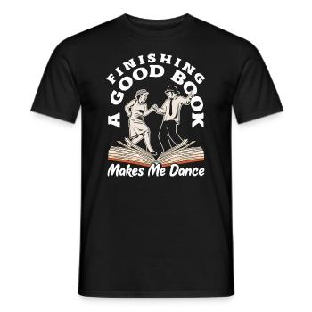 Finir un bon livre Joyeux lecteur - T-shirt homme - noir - Devant - AI Model Male 178 light (178cm)