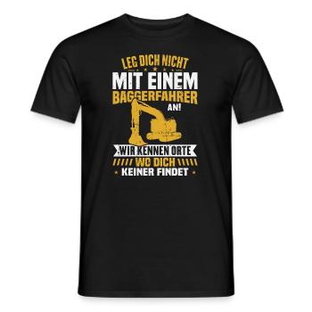 Leg dich nicht mit einem baggerfahrer - Männer T-Shirt - Schwarz - Vorne - AI Model Male 178 light (178cm)