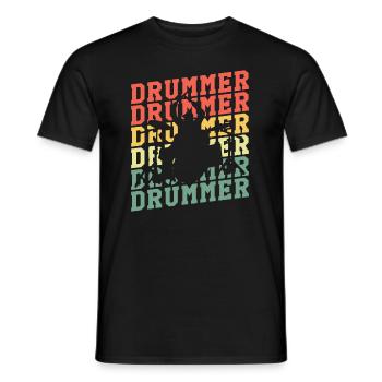 Cadeau de batteur Vintage - T-shirt homme - noir - Devant - AI Model Male 178 light (178cm)