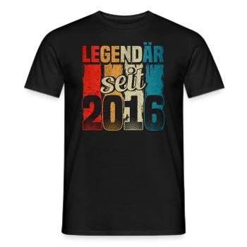 Jahrgang 2016, Legendär seit 2016, Geburtstag - Männer T-Shirt - Schwarz - Vorne - AI Model Male 178 light (178cm)