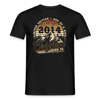 Original 2014 Vintage Retro Geburtstagsgeschenk - Männer T-Shirt - Schwarz - Vorne - AI Model Male 178 light (178cm)