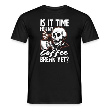 Is it Time for My Coffee Break Yet? Casual - Männer T-Shirt - Schwarz - Vorne - AI Model Male 178 light (178cm)