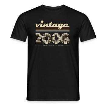 Vintage 2006 rétro Vintage cadeau d’anniversaire - T-shirt homme - noir - Devant - AI Model Male 178 light (178cm)