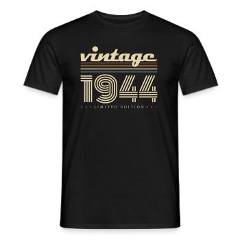 Vintage 1944 Retro Vintage Birthday Gift - Men's T-Shirt - black - Front - AI Model Male 178 light (178cm)