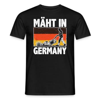 Rasen Mähen, Rasenmäher, Mäht In Germany - Männer T-Shirt - Schwarz - Vorne - AI Model Male 178 light (178cm)