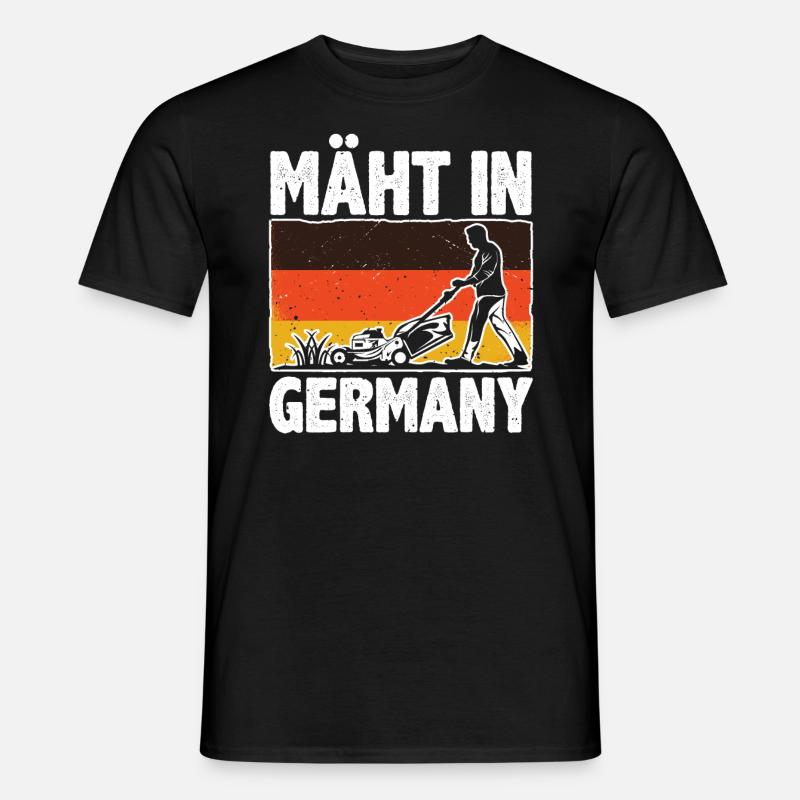 Rasen Mähen, Rasenmäher, Mäht In Germany - Männer T-Shirt - Schwarz