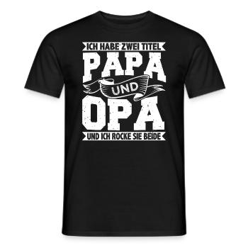 Papa Und Opa, Vater Und Großvater Geschenk - Männer T-Shirt - Schwarz - Vorne - AI Model Male 178 light (178cm)