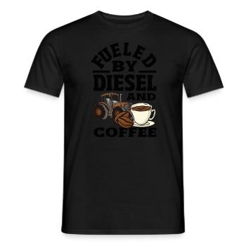 Fueled by Diesel and Coffee Tractor - Men's T-Shirt - black - Front - AI Model Male 178 light (178cm)