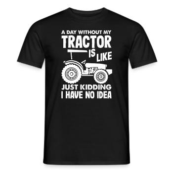 Une journée sans mon tracteur - T-shirt homme - noir - Devant - AI Model Male 178 light (178cm)