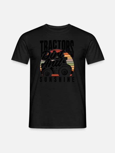 Tracteurs, terre et soleil - T-shirt homme - noir