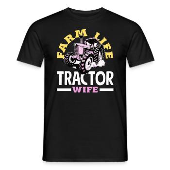 Vie à la ferme, femme de tracteur - T-shirt homme - noir - Devant - AI Model Male 178 light (178cm)