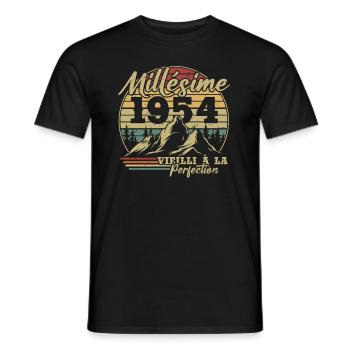 Millésime 1954 - T-shirt homme - noir - Devant - AI Model Male 178 light (178cm)