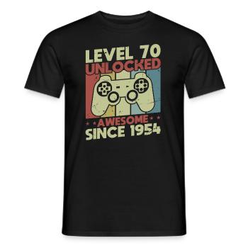 Level 70 Unlocked - Men's T-Shirt - black - Front - AI Model Male 178 light (178cm)
