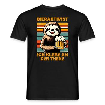 L’activiste de la bière pour laquelle je suis collé au bar - T-shirt homme - noir - Devant - AI Model Male 178 light (178cm)