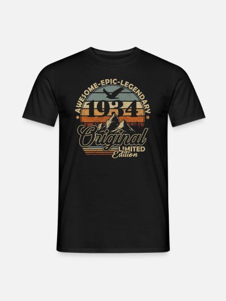 Original 1934 Vintage Cadeau Anniversaire Rétro - Mænd T-shirt - sort