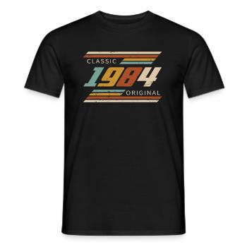Classique 1984 Original Vintage anniversaire 1984 - T-shirt homme - noir - Devant - AI Model Male 178 light (178cm)