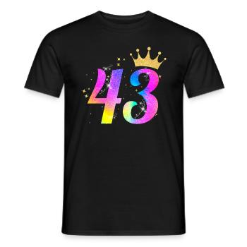 43. Geburtstag Geschenkidee Für 43 Jahre Alt Zum - Männer T-Shirt - Schwarz - Vorne - AI Model Male 178 light (178cm)