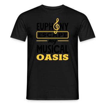 Emotional Zen Escape Relaxation Focus Music Lover - Men's T-Shirt - black - Front - AI Model Male 178 light (178cm)