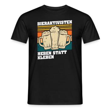 Bieraktivisten Heben statt Kleben - Männer T-Shirt - Schwarz - Vorne - AI Model Male 178 light (178cm)