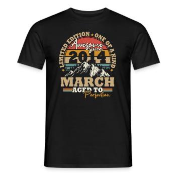 Mars 2014 Vintage Cadeau D'anniversaire Rétro - T-shirt homme - noir - Devant - AI Model Male 178 light (178cm)