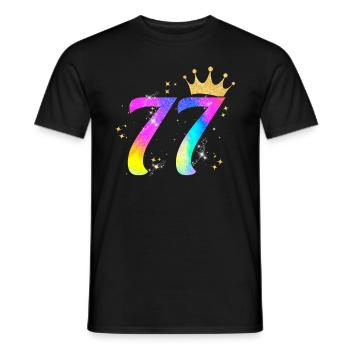 77. Geburtstag Geschenkidee Für 77 Jahre Alt - Männer T-Shirt - Schwarz - Vorne - AI Model Male 178 light (178cm)