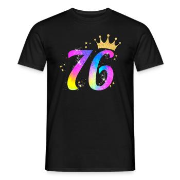 76. Geburtstag Geschenkidee Für 76 Jahre Alt - Männer T-Shirt - Schwarz - Vorne - AI Model Male 178 light (178cm)