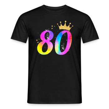 80. Geburtstag Geschenkidee Für 80 Jahre Alt - Männer T-Shirt - Schwarz - Vorne - AI Model Male 178 light (178cm)