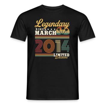 Légendaire depuis Mars 2014 Vintage Cadeau - T-shirt homme - noir - Devant - AI Model Male 178 light (178cm)