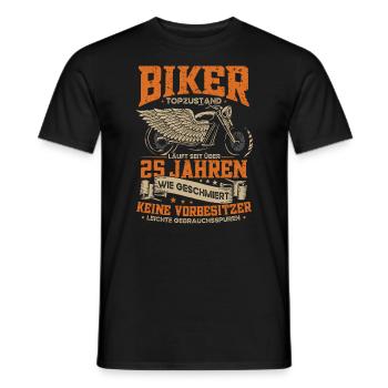 Biker 25. Geburtstag, 25 Jahre Motorradfahrer - Männer T-Shirt - Schwarz - Vorne - AI Model Male 178 light (178cm)