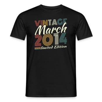 Mars 2014 Vintage Rétro Cadeau D'anniversaire - T-shirt homme - noir - Devant - AI Model Male 178 light (178cm)