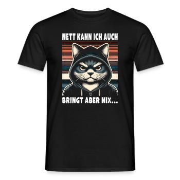Nice I can also be a sarcastic cat lover - Men's T-Shirt - black - Front - AI Model Male 178 light (178cm)