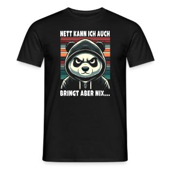 Sympa, je peux aussi être un amoureux sarcastique des pandas - T-shirt homme - noir - Devant - AI Model Male 178 light (178cm)