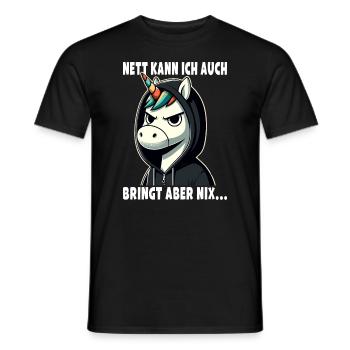 Je peux aussi être un amoureux sarcastique des licornes - T-shirt homme - noir - Devant - AI Model Male 178 light (178cm)
