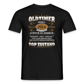 Oldtimer Baujahr 2014 Jahrgang Geburtstag Geschenk - Männer T-Shirt - Schwarz - Vorne - AI Model Male 178 light (178cm)