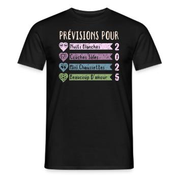 Grossesse Prévisions Pour 2025 Future Maman cadeau - T-shirt homme - noir - Devant - AI Model Male 178 light (178cm)
