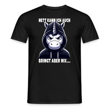 Je peux aussi être un amoureux sarcastique des licornes - T-shirt homme - noir - Devant - AI Model Male 178 light (178cm)