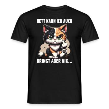 Nice I can also be a sarcastic cat lover - Men's T-Shirt - black - Front - AI Model Male 178 light (178cm)