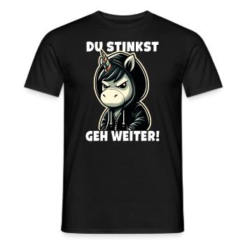 Du stinkst Geh weiter Sarkastisches - Männer T-Shirt - Schwarz - Vorne - AI Model Male 178 light (178cm)