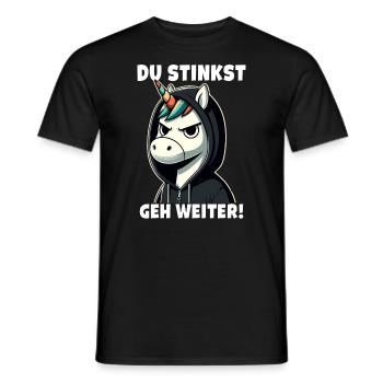 Du stinkst Geh weiter Sarkastisches - Männer T-Shirt - Schwarz - Vorne - AI Model Male 178 light (178cm)