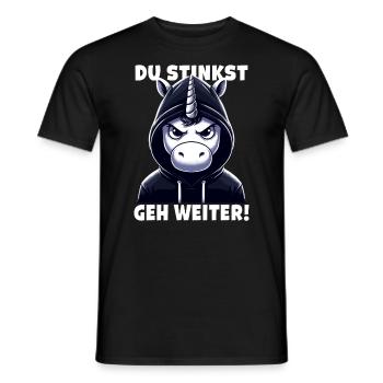 Du stinkst Geh weiter Sarkastisches - Männer T-Shirt - Schwarz - Vorne - AI Model Male 178 light (178cm)