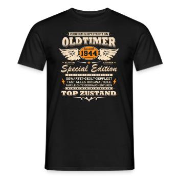 Cadeau d’anniversaire Vintage voiture Vintage 1944 - T-shirt homme - noir - Devant - AI Model Male 178 light (178cm)